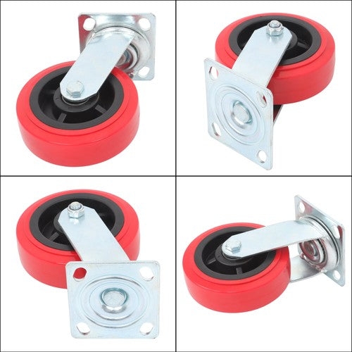 Solid Spare 4 Pack 6 Inch Polyurethane Heavy Duty Swivel Caster Wheels 4000Lbs Load Capacity