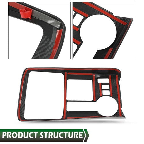 Solid Spare Fit For 10-2022 4Runner Carbon Look Center Console Gear Shift Panel Cover Trim