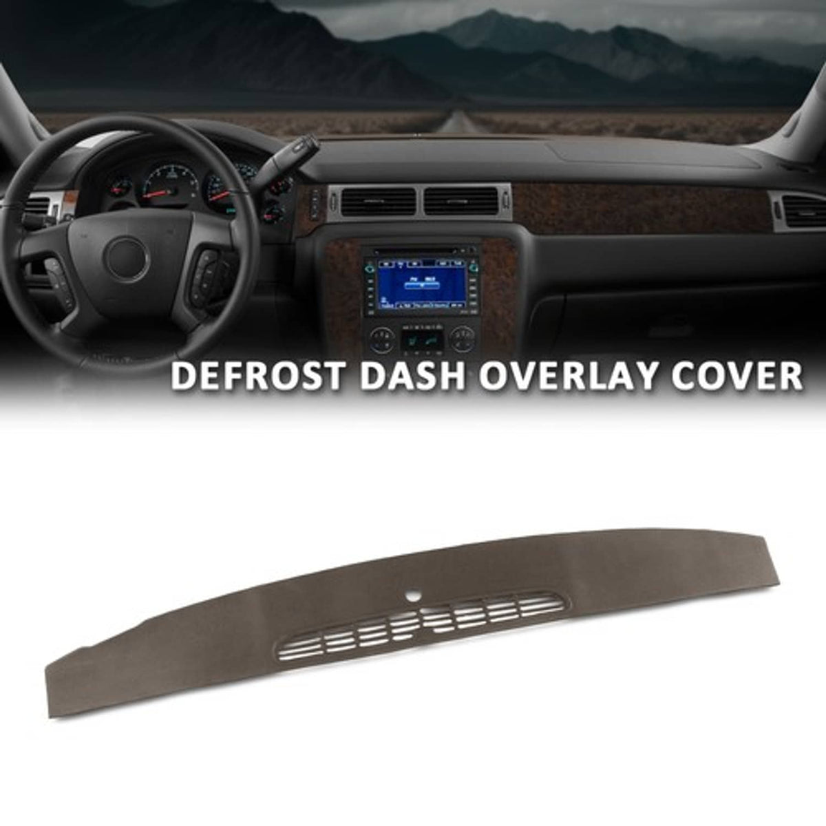 Solid Spare TPE Upper Dash Front Section Panel Brown Fit For 07-13 Chevrolet GMC Cadillac