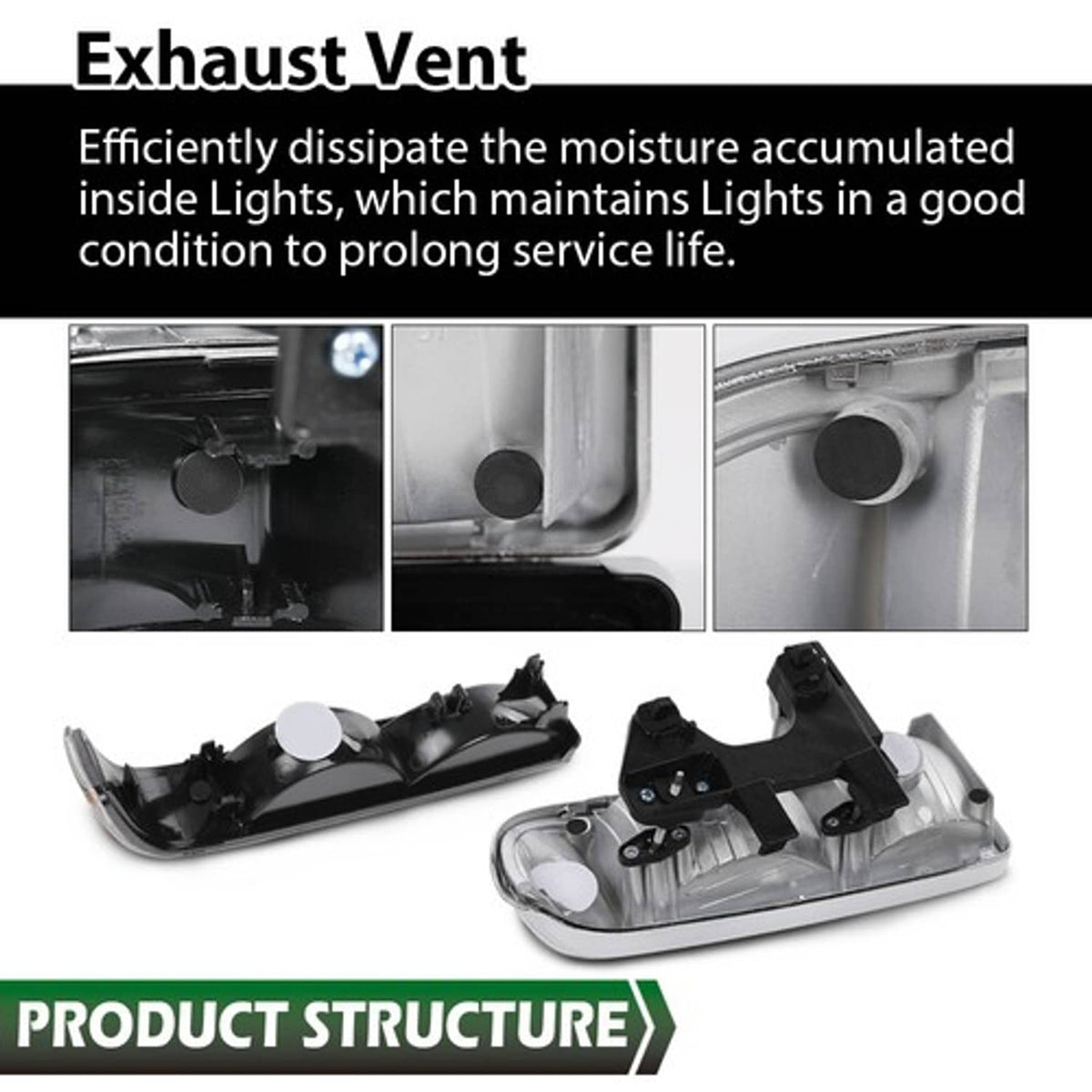 Solid Spare Fit For 98-04 Chevy S10 Blazer Chrome/Clear Corner Headlights Bumper Headlamps