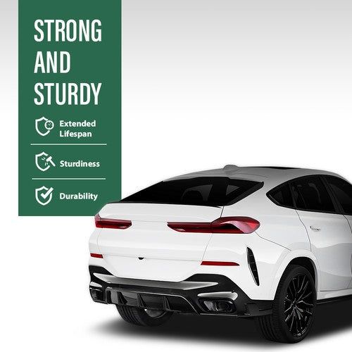 Solid Spare Rear Bumper Lip Diffuser Gloss Black Fit For 2020-2024 BMW G06 X6 M Sport