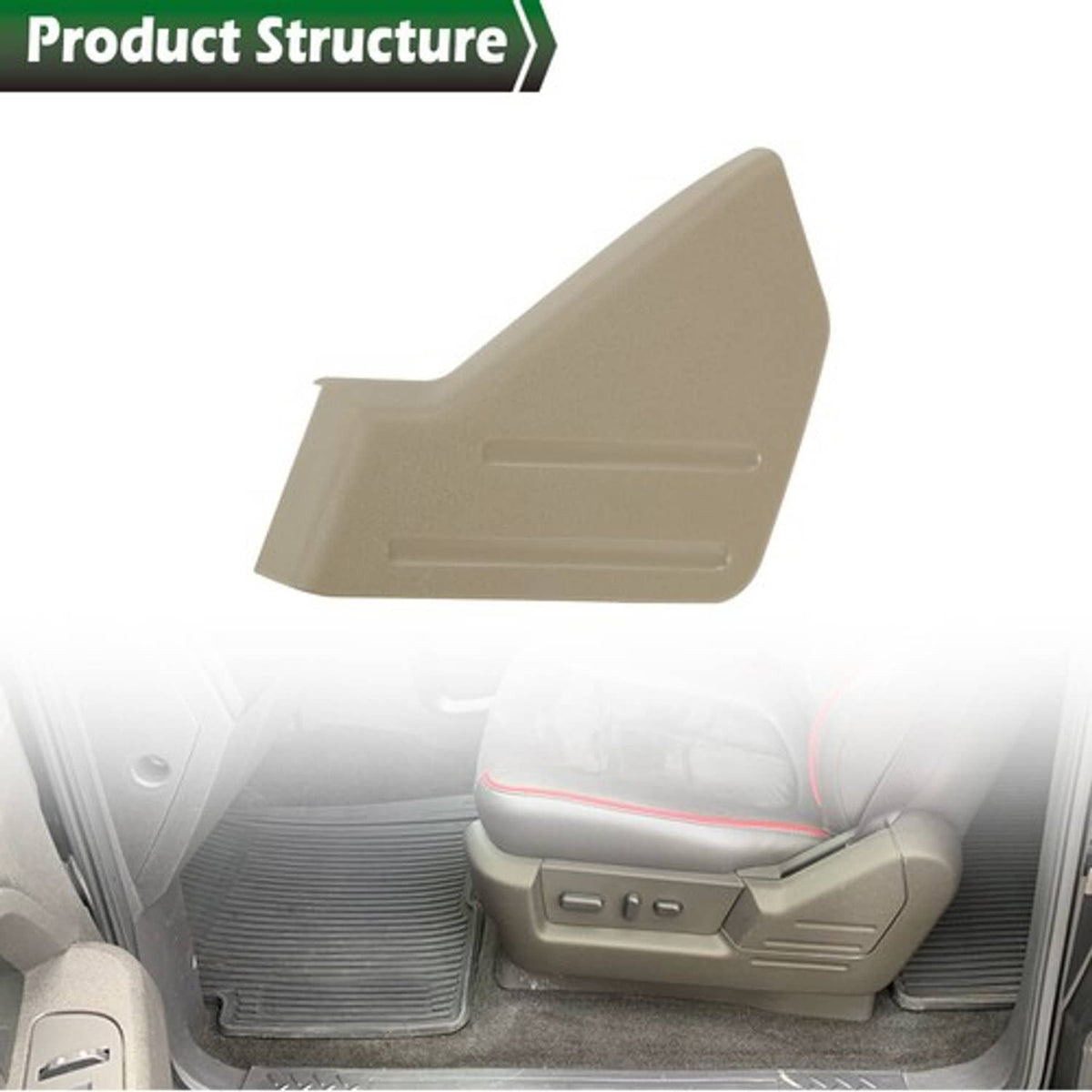 Solid Spare Fit For 2009-2014 Ford F-150 Front Beige Left Side Driver Seat Trim Cover Panel