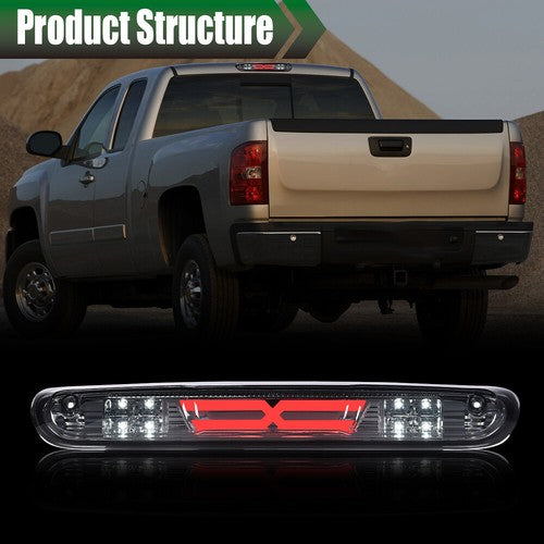 Solid Spare Fit For 07-14 Silverado Sierra LED 3rd Third Brake Light Cargo Lamp Smoke Lens