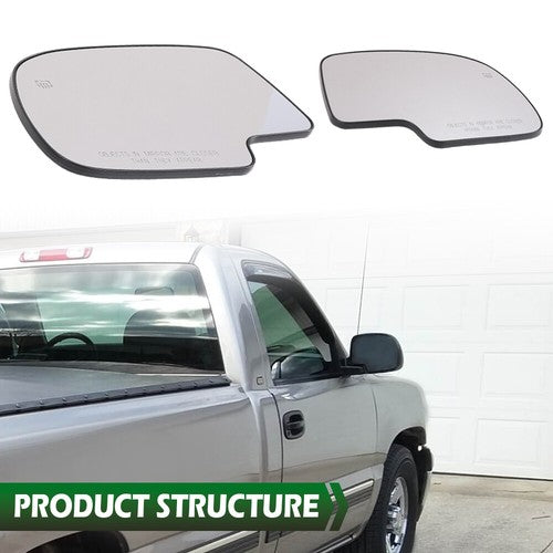Solid Spare Mirror Glass Power Heated LH RH Pair Fit For Chevy Silverado GMC Yukon Avalanche