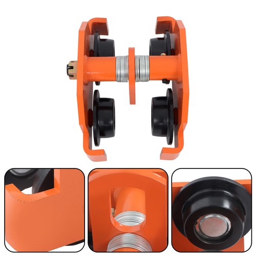 Solid Spare 11000 lbs/5T Alloy Steel Push Beam Trolley with Dual Wheels 120-195mm Adjustable