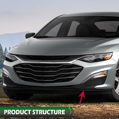 Solid Spare Fit For 2019-2025 Chevrolet Malibu Front Bumper Lower Lip Protector Black