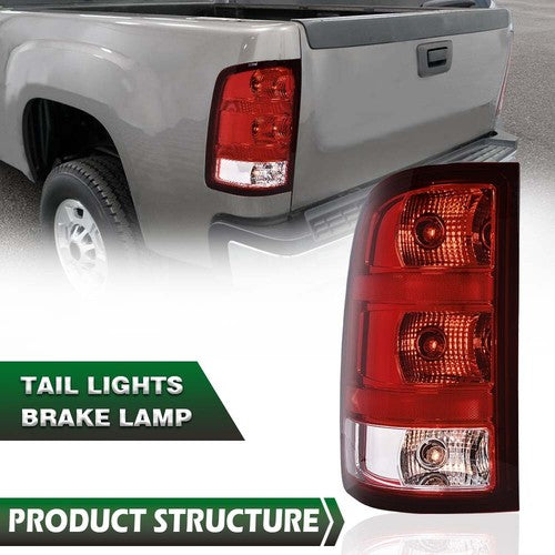 Solid Spare Fit For 07-13 GMC Sierra 1500 2500 3500HD Rear Tail Light Brake Lamp Left Side