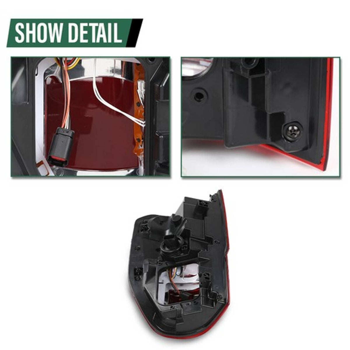 Solid Spare LED Tail Lights Fit For 19-23 Ford Ranger w/ Blind Spot Brake Lamps Left+Right