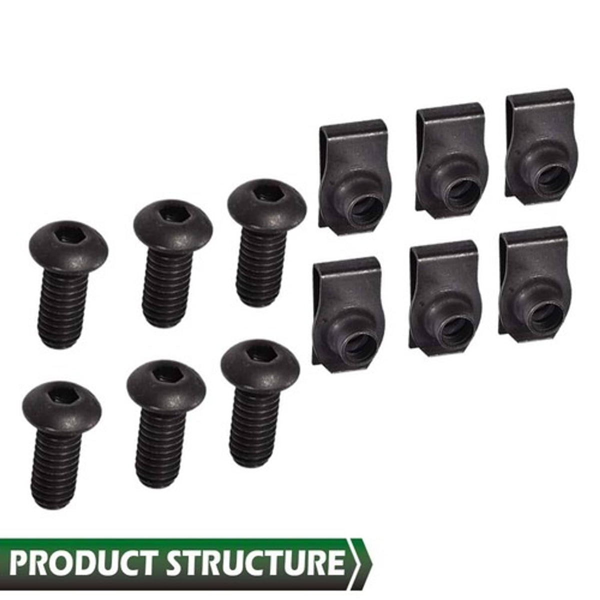 Solid Spare Fit For Polaris Ranger RZR General Body Panel Torx Screw & Flat Nut Set of 6