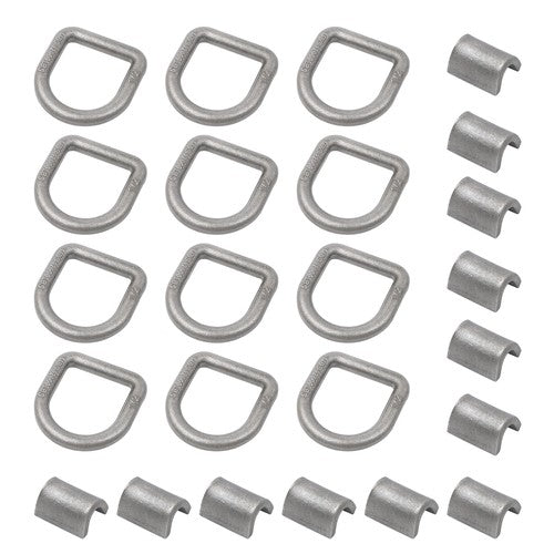 Solid Spare 12 Pack 1/2" Weld On Forged D Ring with Welding Clip 12,000lbs Fracture Strength