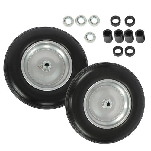 Solid Spare 2-Pack 14.5x4-8 Wheelbarrow Tire And Wheel 5/8" Bearings Fits For Garden Cart