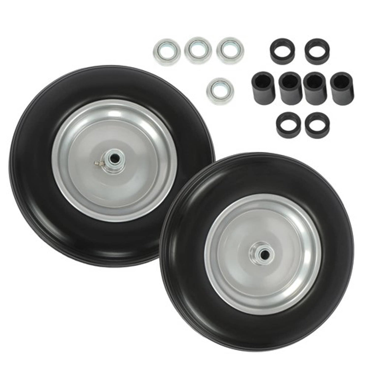 Solid Spare 2-Pack 14.5x4-8 Wheelbarrow Tire And Wheel 5/8" Bearings Fits For Garden Cart