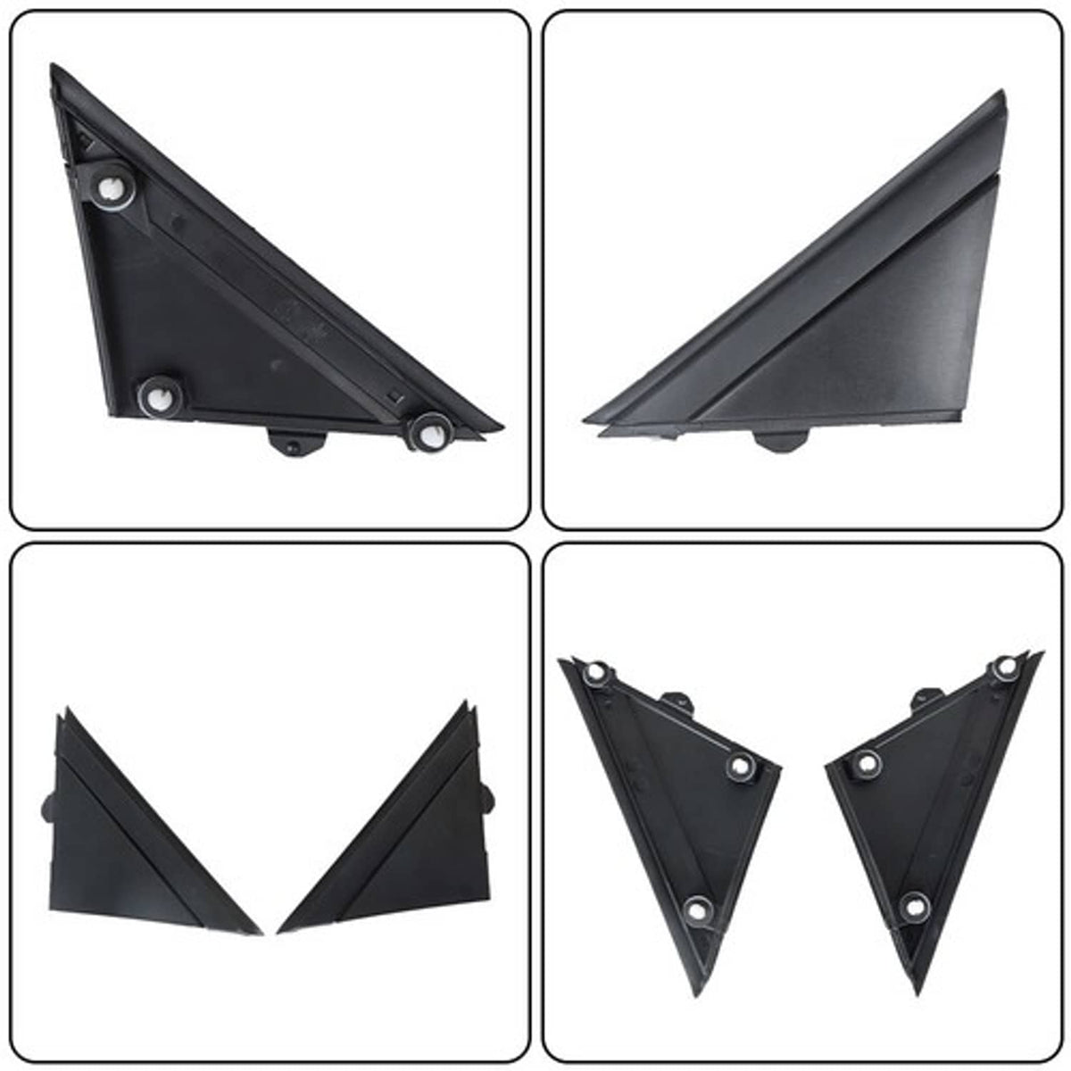 Solid Spare Left & Right Door Mirror Flag Cover Moldings Gloss Black For Fiat 500 2012-2017