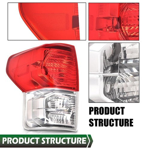 Solid Spare Fit For 07-13 Toyota Tundra Left+Right Rear Tail Lights Brake Lamps w/o Bulbs