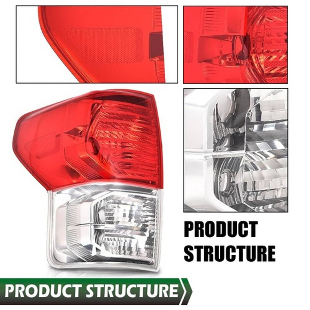 Solid Spare Fit For 07-13 Toyota Tundra Left+Right Rear Tail Lights Brake Lamps w/o Bulbs