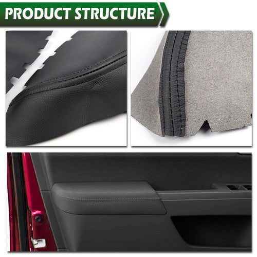 Solid Spare Fit For 09-15 Honda Pilot Leather Center Console Front Door Armrest Cover