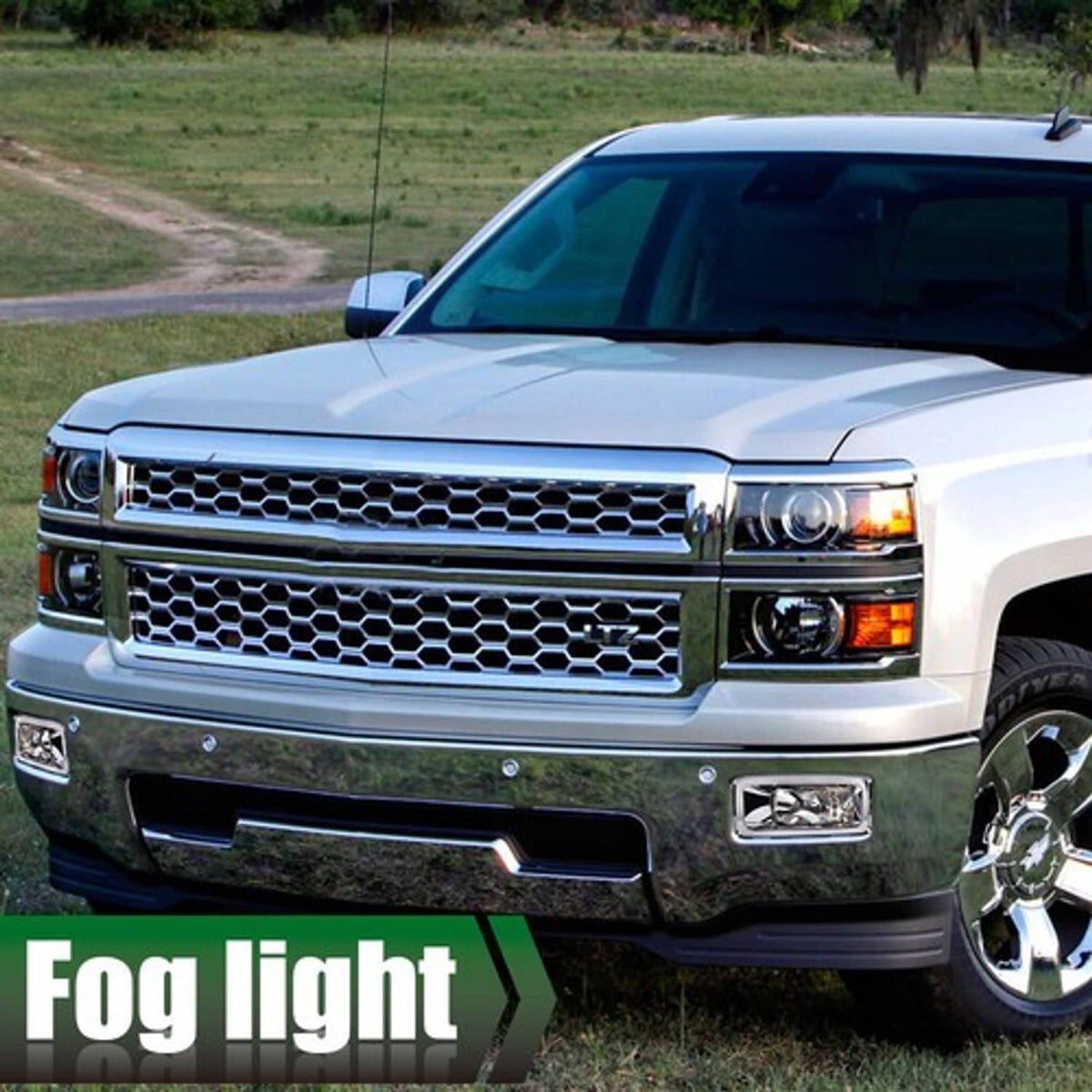 Solid Spare Fit For 2013 2014 2015 Chevrolet Silverado Clear Fog Lights W/Bulb Left+Right