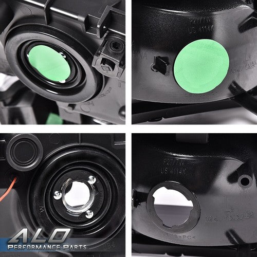 Solid Spare LED DRL Black Housing Clear Corner Headlights+Bumper Fit For 2003-2006 Silverado