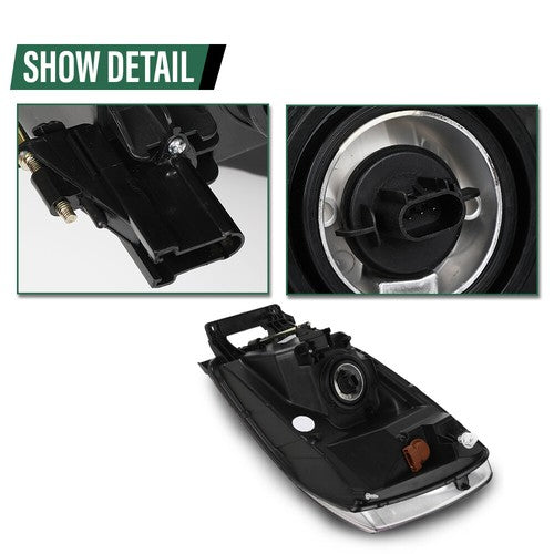 Solid Spare Clear Chrome Headlights Fit For 06-08 Dodge Ram 1500/2006-09 Ram 2500 3500