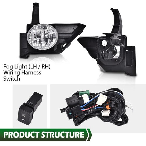 Solid Spare Fit For 2005-2006 Honda CR-V CRV Bumper Fog Lights Driving Lamps w/ Switch+Bulbs