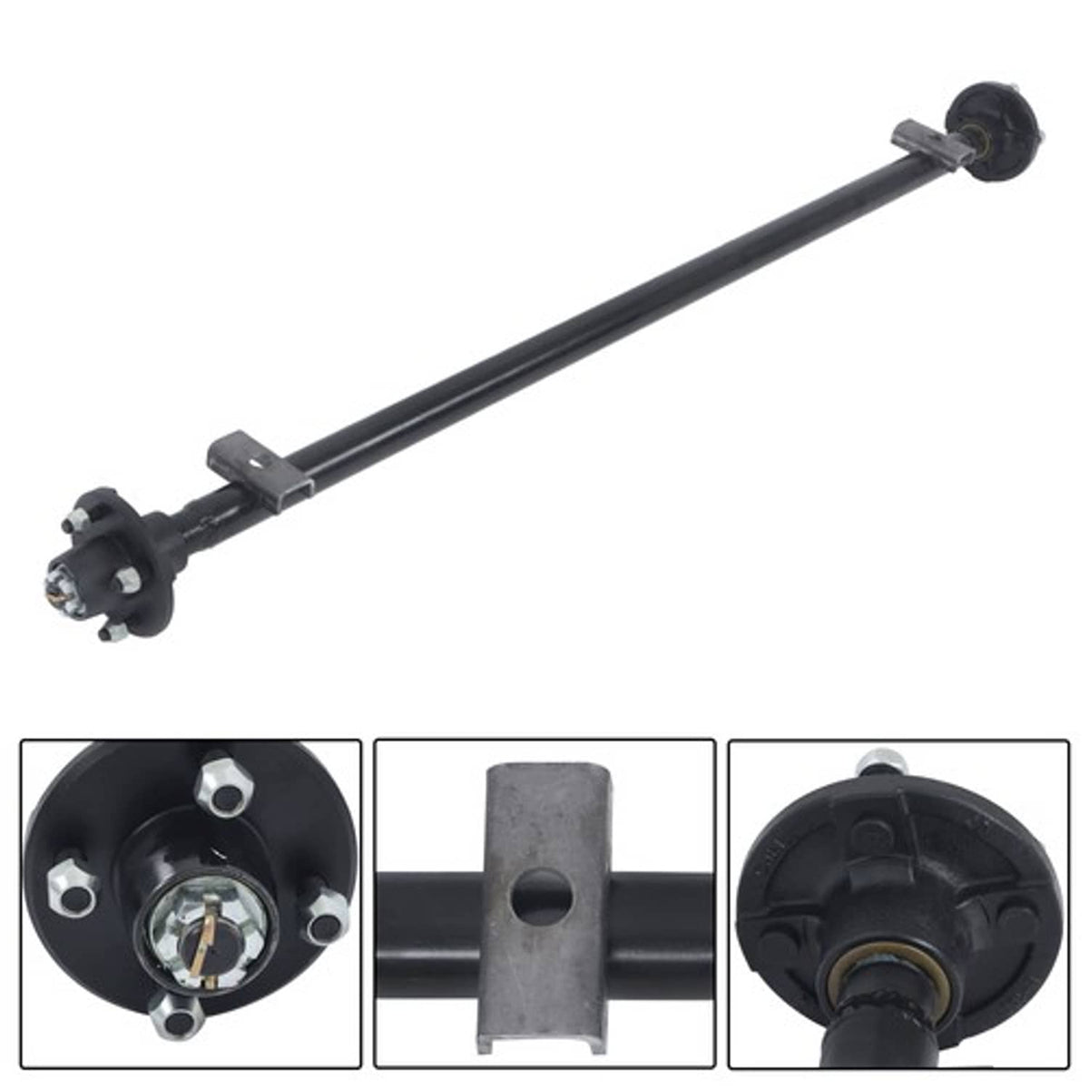 Solid Spare 4 lug-4' 57' Hub Face Trailer Axle w/ U-Bolt Kit 2000lbs For trailers RVs trucks