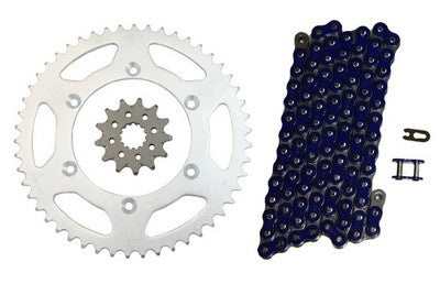 Solid Spare Blue 520x114 Drive Chain & 13/48 Sprockets for Kawasaki KX250 1999 2000 2001