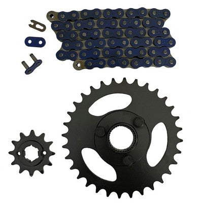 Solid Spare Blue 520x60 Drive Chain & 12/32 Sprockets for Polaris RZR 170 fits 2009-2016