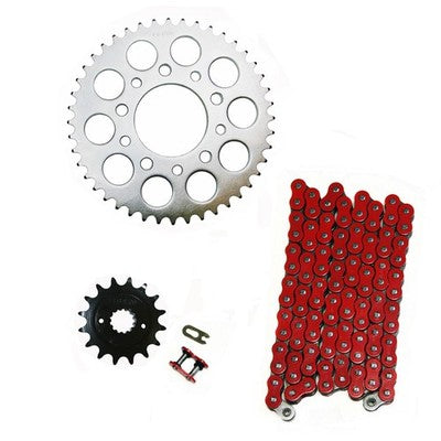 Solid Spare Red 525x120 O-Ring Chain & 16/44 Sprockets for Honda Shadow VLX 600 1989-2007