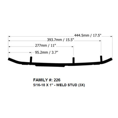 Solid Spare Bottom Line 4" Carbides Runners Skags for Polaris fits 2007-2025 Gripper Skis