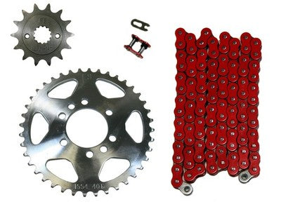 Solid Spare Red 520x98 O-Ring Drive Chain & 14/41 Sprockets for Kawasaki KFX400 2003-2006