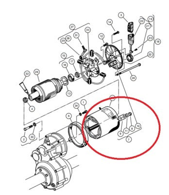 GE Motor Insulator Hardware Kit for Club Car Electric Golf Carts 1017947