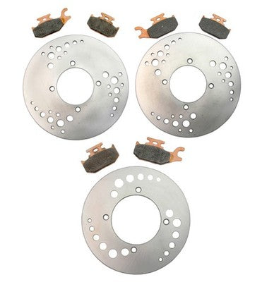 Solid Spare 09 Front Rear Brake Rotors and Pads for Can-Am Outlander 800R EFI - 2009
