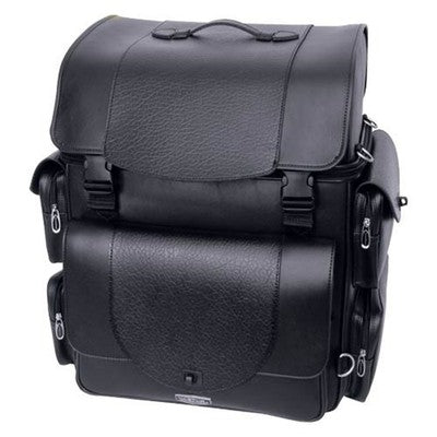 Solid Spare Castle JUMBO Primary Motorcycle Tail Pack Bag Luggage PVC Leather SKINNED