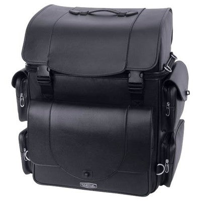 Solid Spare Castle JUMBO Primary Motorcycle Tail Pack Bag Luggage PVC Leather PLAIN