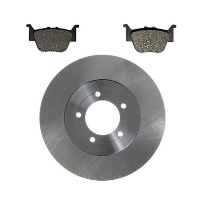 Solid Spare Rear Disc Brake Rotor Semi-Metallic Pads for Honda Pioneer 700 & 700-4 2014-2025
