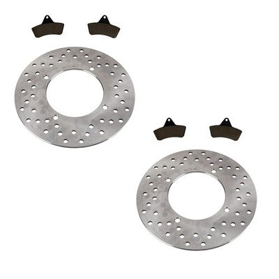 Solid Spare 2 Front Brake Rotors & Semi-Metallic Pads for Arctic Cat 400 Utility 1998-2004