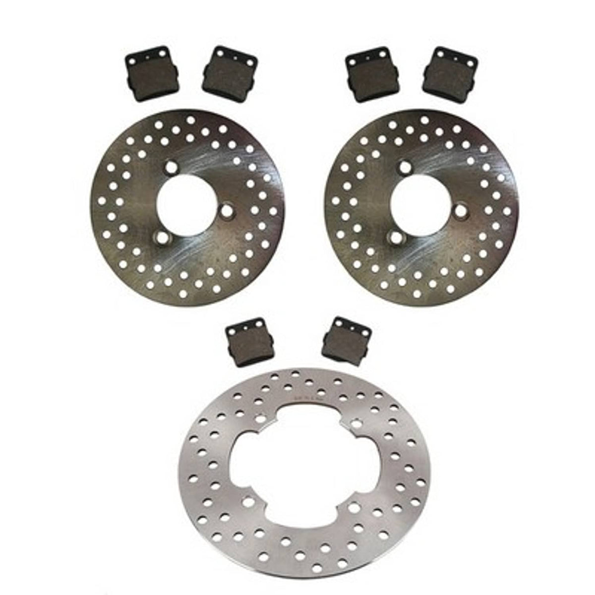 Solid Spare Front & Rear Disc Brake Rotors & Brake Pads for Honda TRX400EX, TRX400X Sportrax