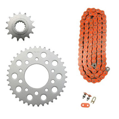 Solid Spare Orange 525x110 O-Ring Chain & 15/38 Sprockets for Honda NightHawk 750 1991-2003