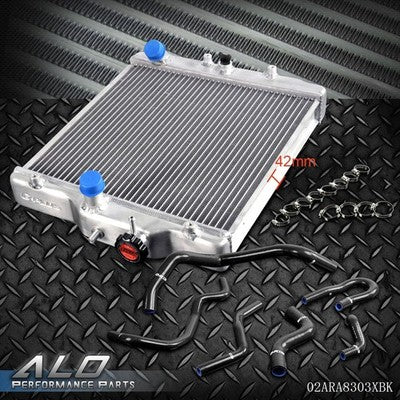 Solid Spare 2 Row 42mm Aluminum Radiator+Silicone Hose For 92-00 HONDA CIVIC D15/16 EG/EK