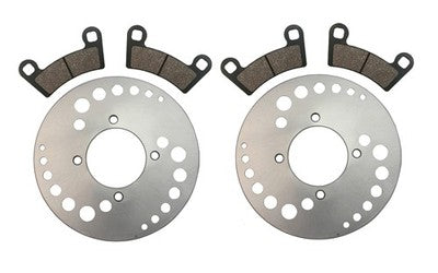 Solid Spare 2 Front Brake Rotors & Semi-Metallic Pads fits Polaris Outlaw 450 2008-2010