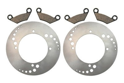 Solid Spare 2 Disc Brake Rotors & Semi-Metallic Pads fits Polaris Sportsman 850 2009-2021