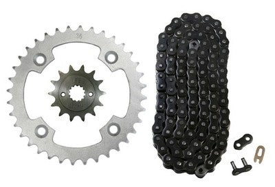 Solid Spare Black 520x96 Drive Chain & 14/36 Sprockets for Suzuki LT-R450 Quadracer R450