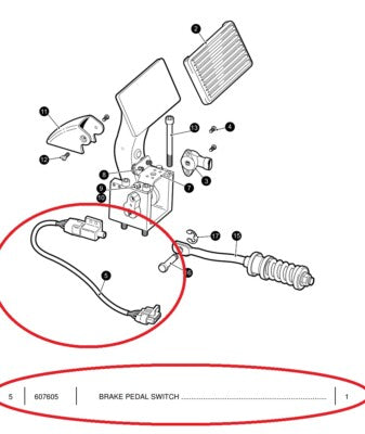 Accelerator and Brake Pedal Switch For EZGO RXV Golf Cart 607605, 610668, 606711