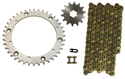 Solid Spare Gold 520x100 Drive Chain & 14/40 Sprockets for Yamaha Warrior 350 1989-2004