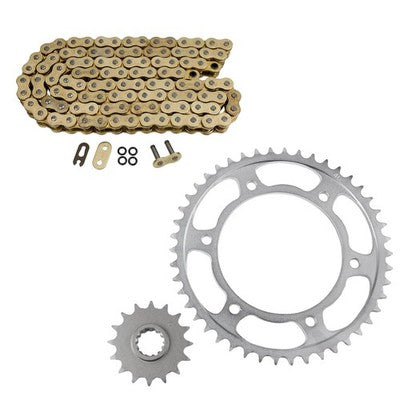 Solid Spare Gold 525x108 O-Ring Chain & 16/46 Sprockets for Honda CBR600F4i fits 2001-2006