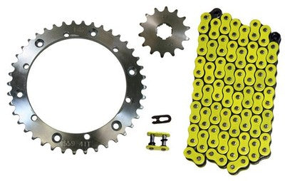 Solid Spare Yellow 520x104 O-Ring Drive Chain & 13/41 Sprockets for Yamaha Banshee 1989-2006