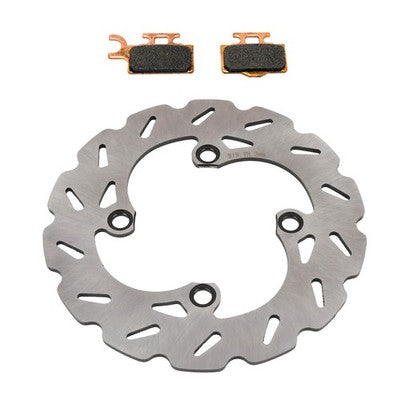 Solid Spare Front Wave Pattern Disc Brake Rotor & Brake Pads for Suzuki RM65 2003 2004 2005