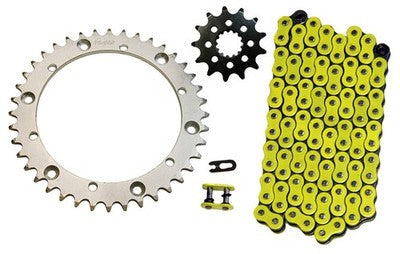 Solid Spare Yellow 520x92 O-Ring Drive Chain & 13/40 Sprockets for Yamaha Raptor 660