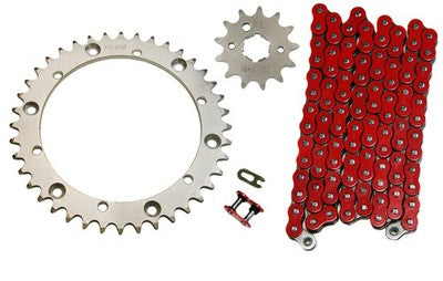 Solid Spare Red 520x98 O-Ring Drive Chain & 13/40 Sprockets for Yamaha Warrior 1989-2004
