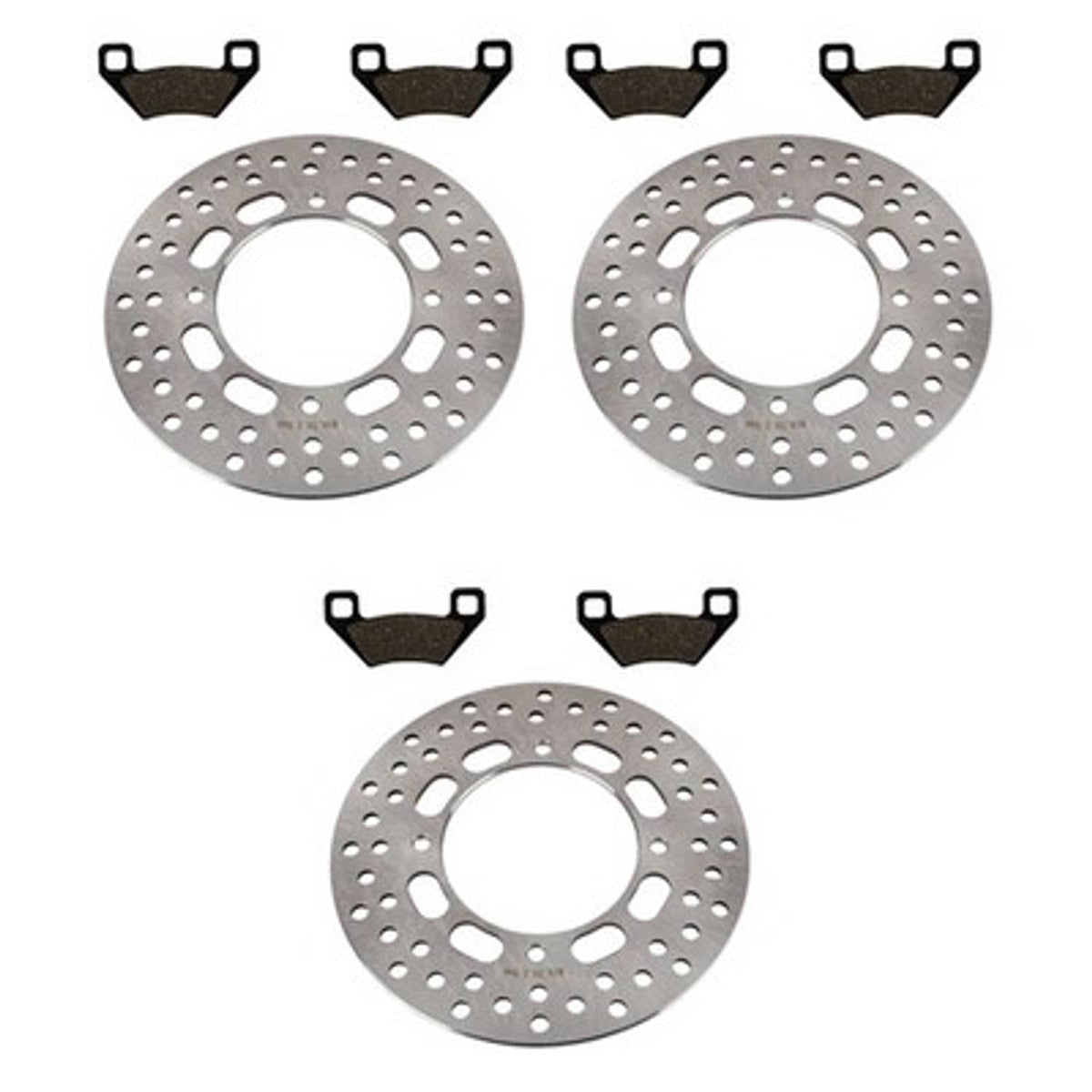 Solid Spare Front & Rear Brake Rotors & Semi-Metallic Pads for Arctic Cat 425 4x4 2011-2012